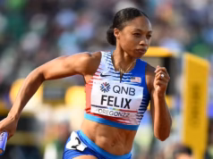 Atletismo. A multimedalhista olímpica Alison Felix retorna à competição, com as Olimpíadas de 2028 em vista