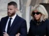 Brigitte Macron compareceu ao funeral sem o marido