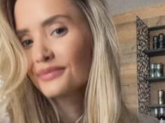 Davina Geis posa com um dirndl