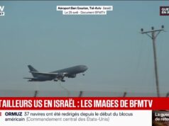Imagens BFMTV de aviões-tanque americanos no aeroporto Ben Gurion, em Israel