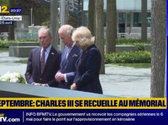 O Rei Carlos III e a Rainha Camilla prestam homenagem no Memorial do 11 de Setembro em Nova York.