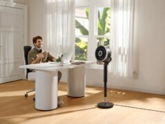 Um ventilador Dreo inteligente respira ar com material