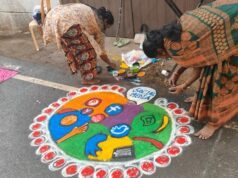 A panela Pongal está fervendo de criatividade na rua Mandaveli Raja, em Chennai