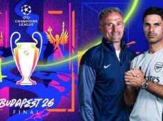 Arsenal enfrenta PSG na final da Liga dos Campeões 2025/2026