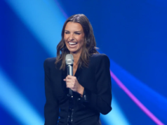 De vestido preto: Laura Wontorra se destaca no DSDS