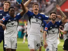 Hamburger SV comemora permanência na Bundesliga – isso é tudo que importa agora