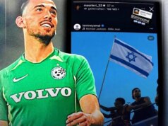 Jogador de futebol israelense queima a barba depois de ver Lamine Yamal jogando uma bandeira palestina