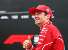 Leclerc foi atingido com uma penalidade de 20 segundos, caindo para o oitavo lugar