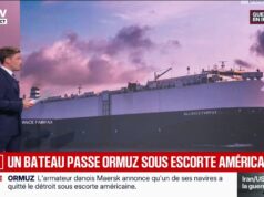 O armador Maersk informa que um de seus navios saiu do Estreito de Ormuz sob o comando de um comboio americano