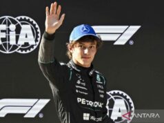 Posições: Kimi Antonelli no topo, Russell na sombra