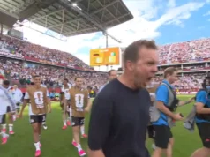 Imediatamente após o apito final – Nagelsmann correu em direção ao ovo gritando!