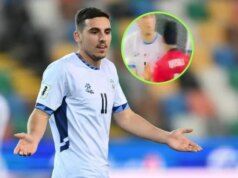Jogadores israelenses jogam sapatos após comemoração contra a Albânia
