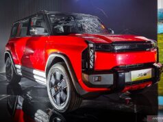 O SUV, suspeito de ser o Chery J6 REEV, foi avistado em um test drive em Bekasi
