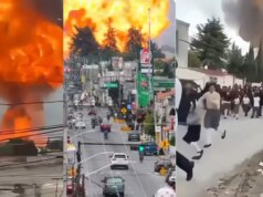 Um petroleiro roubado foge e explode de repente como uma bomba nuclear. Houve gritos da escola para o hospital.